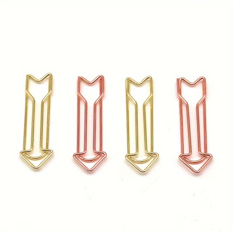 10 Colorful Arrow-Shaped Paper Clips Metal Spiral Office Data Clips Memo Binding Clips