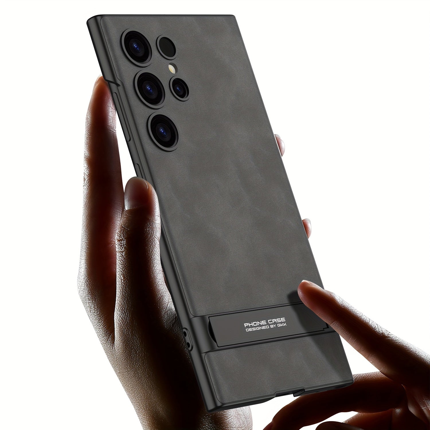 Suede Textured Phone Case for Samsung S24 Ultra with Invisible Stand Wireless Charging Pen Holder