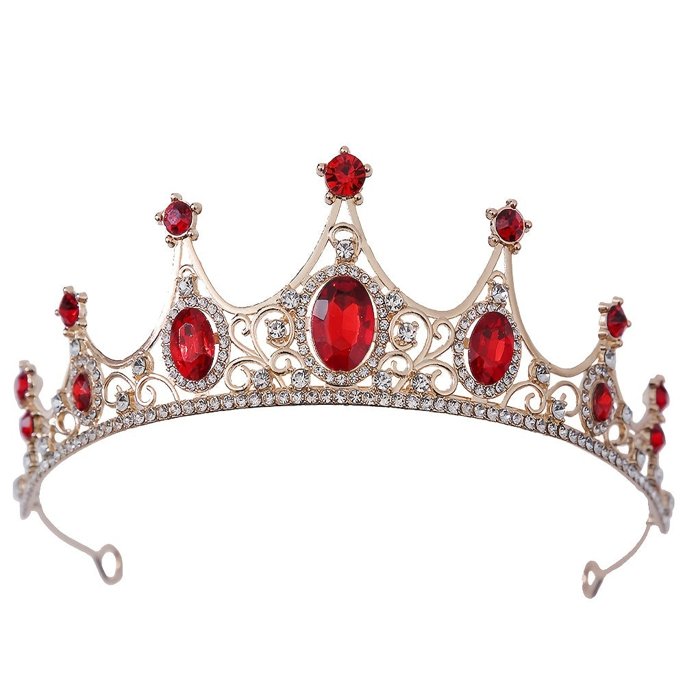 Vintage uslubdagi to'y tiarasi, rhinestones va kristallari bilan, to'ylar va tadbirlar uchun