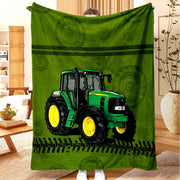 Manta de felpa con estampado de tractor suave para decoración de dormitorio y mantas acogedoras