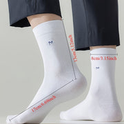 Men's Mid-Calf Business Socks 5-Pack Solid Color Breathable Moisture-Wicking Knit Fabric
