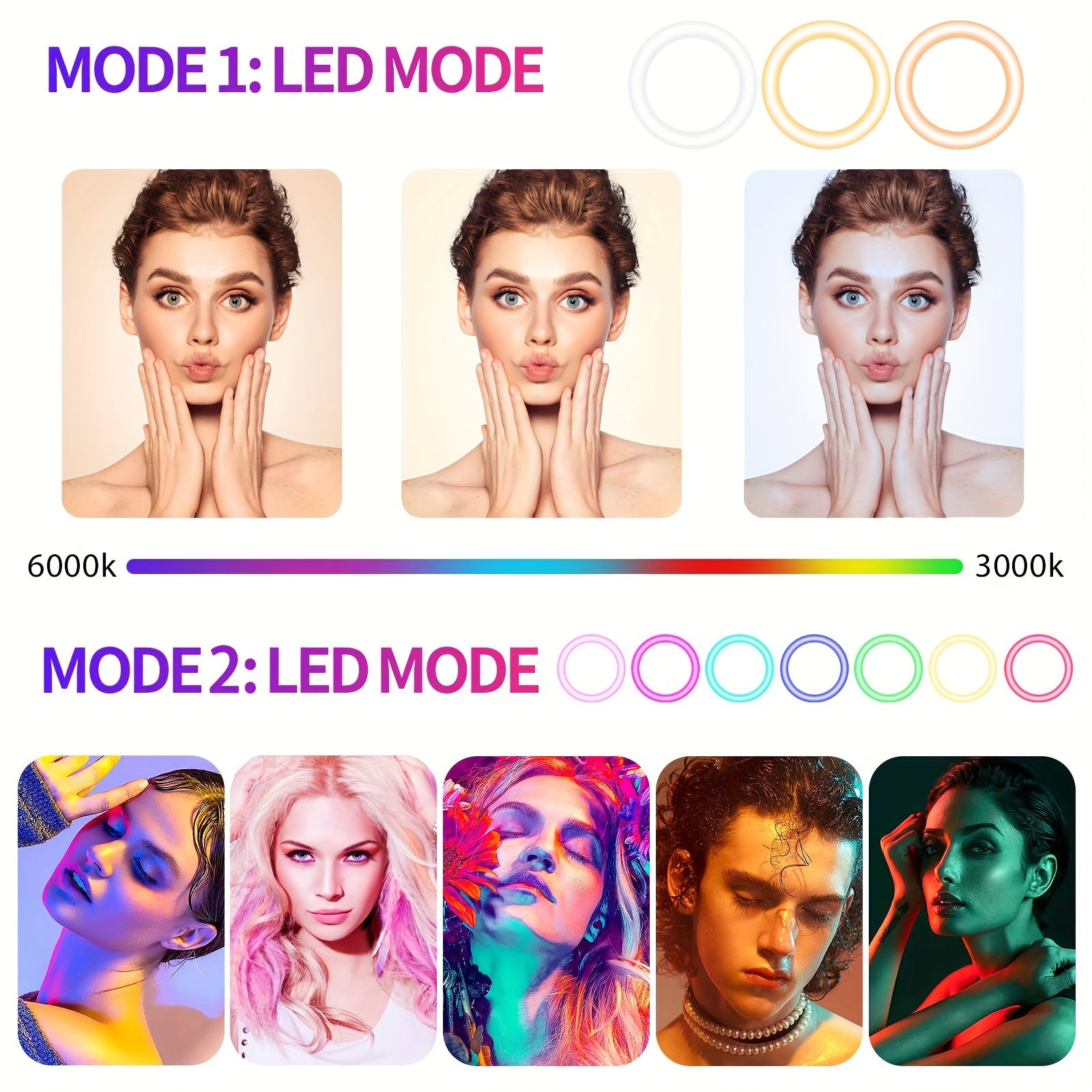 25.4cm Dimmable Ring Light with Stand and Phone Holder for Photography and Video