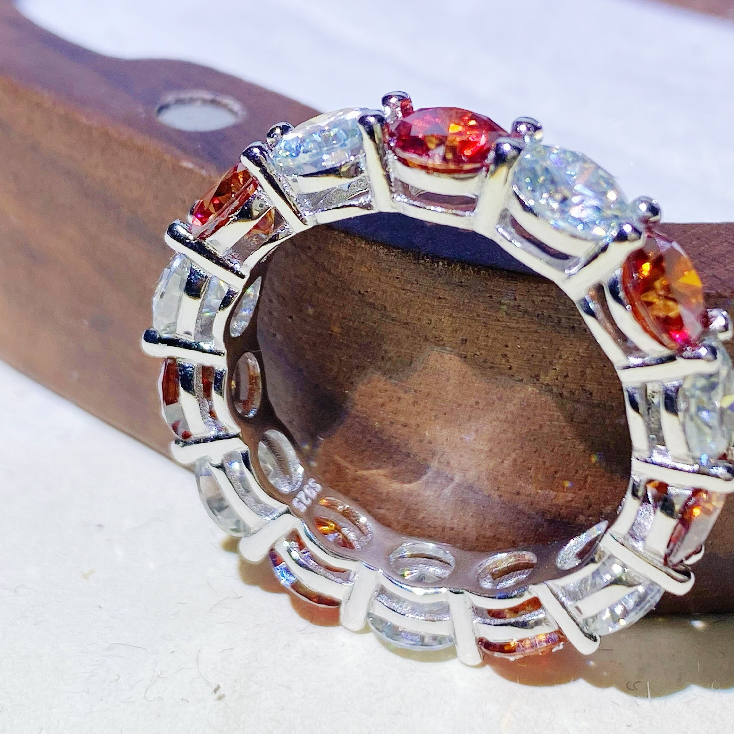 Sterling Silver Moissanite Eternity Ring for Women and Men 5mm Wedding Engagement Gift Set