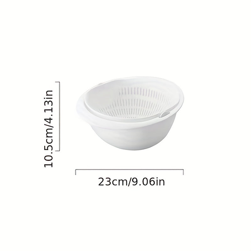 Silicone Kitchen Double Layer Drain Basket Vegetable Fruit Strainer