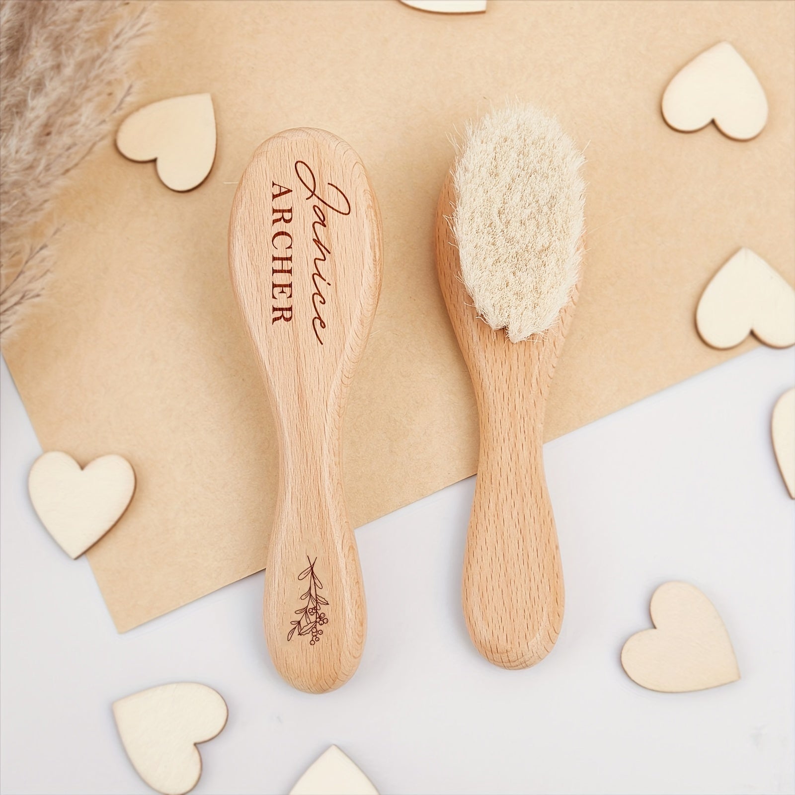 Индивидуальная деревянная расческа с узором декабрьского цветка - идеальные персонализированные подарки для вечеринок