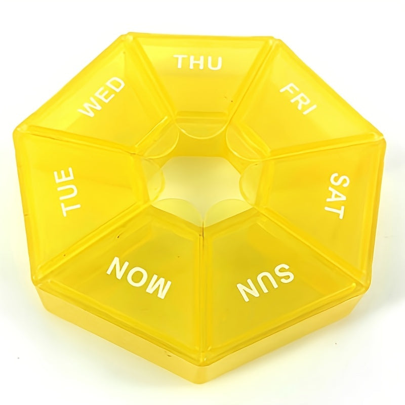 Uniseks portativ Rangli kamonli tabletkalar qutisi 7-tarmoqli qalinlashtirilgan dori tashkilotchisi