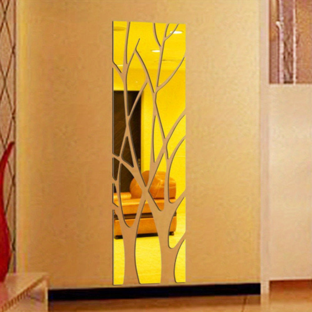 3D Mirror Branch Wall Sticker for Home Decor in Living Room or Dining Room