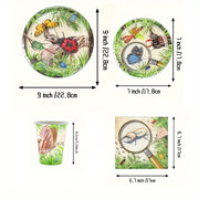 Set of 10 Insect-Themed Party Plates Napkins and Cups for Spring or Summer Celebrations