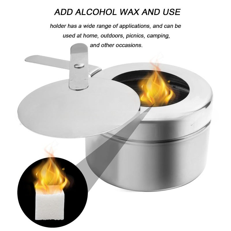 Alcohol Wax Burner Stainless Steel Metal Core Straight Saucer No Electricity Home Outdoor Restaurant