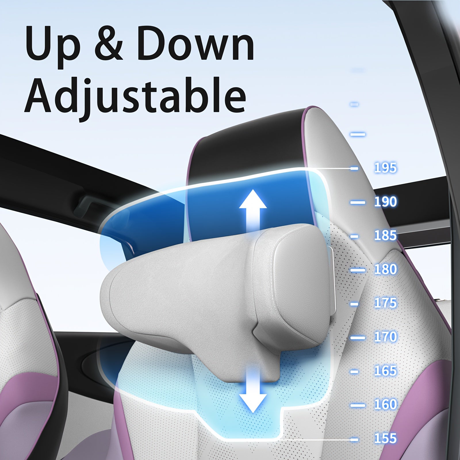 Adjustable Car Neck Pillow Memory Foam Headrest Support for Dolphin Seats