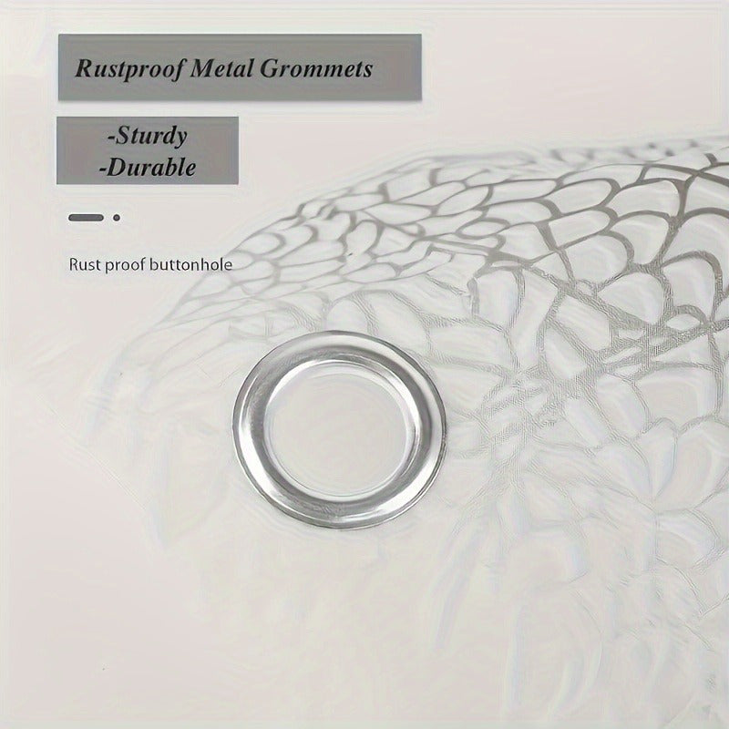 Metal grommetli barg naqshli dush pardasi, tozalash oson, qopqoq bilan birga, hammom bezatish va sovg'a berish uchun ideal.