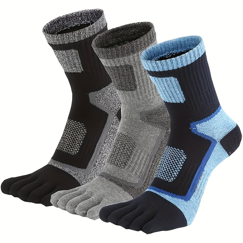 Calcetines deportivos de cinco dedos para hombres, absorbentes de sudor, duraderos, para ciclismo, senderismo y vela, talla 7-11