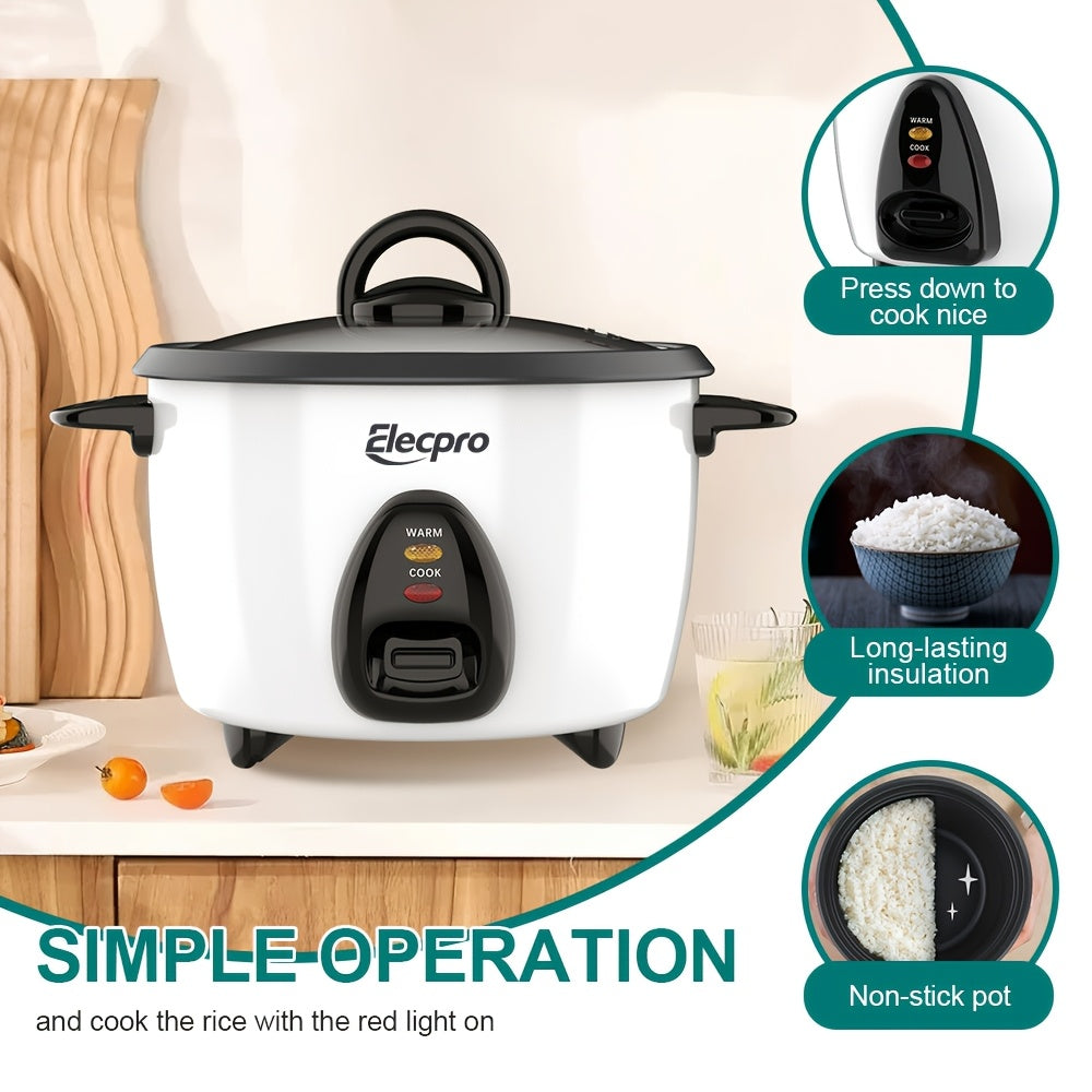 Mini arrocera con vaporera, olla antiadherente, mantiene la comida caliente para cereales, sopas y gachas