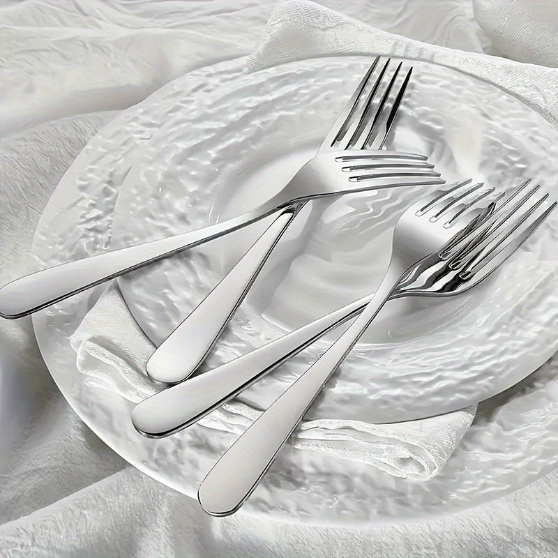 12-Piece Stainless Steel Fork Set for Home and Restaurant Dining Durable Cutlery
