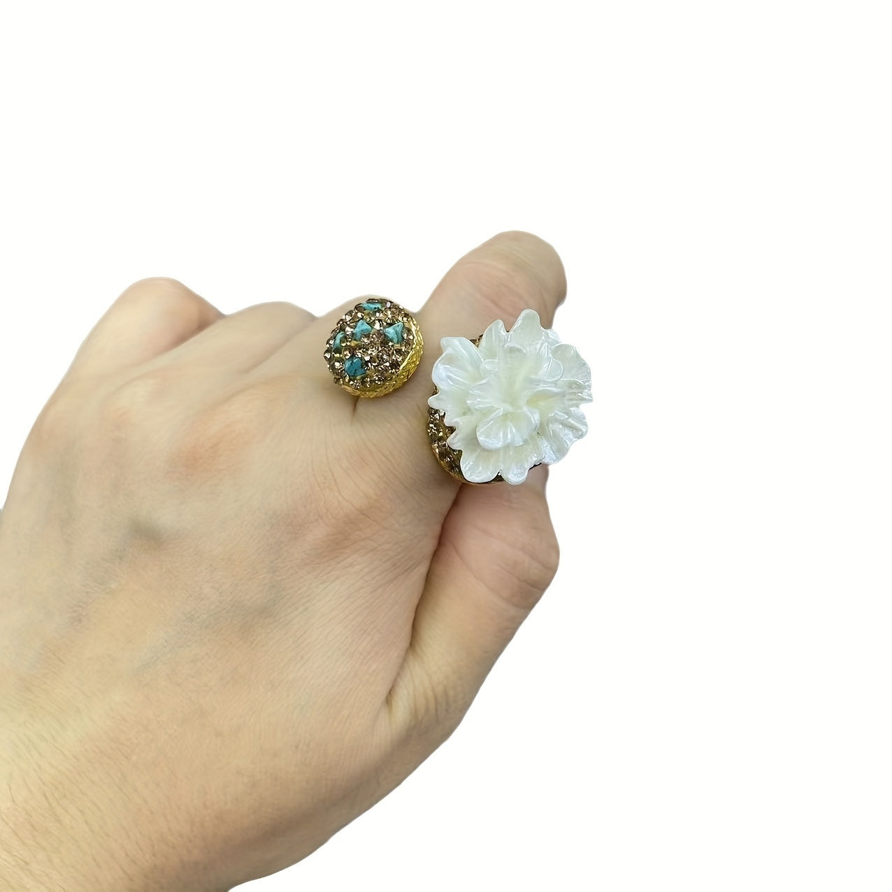 Bohemian Style Turquoise Jewelry Set with 14K Gold Plating and Czech Drill Accents for Women