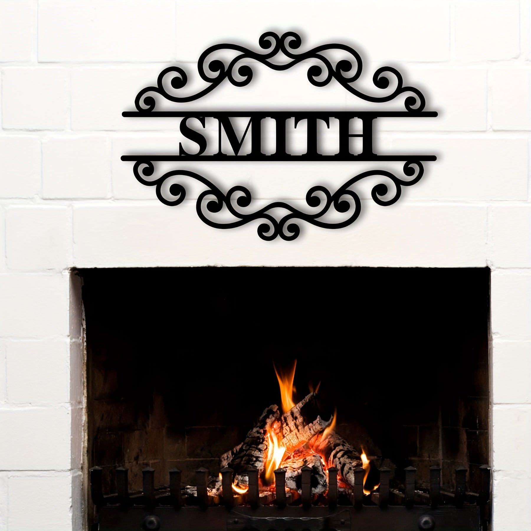 Custom Metal Family Name Sign Wall Art with Monogram for Home Decor and Wedding Gift