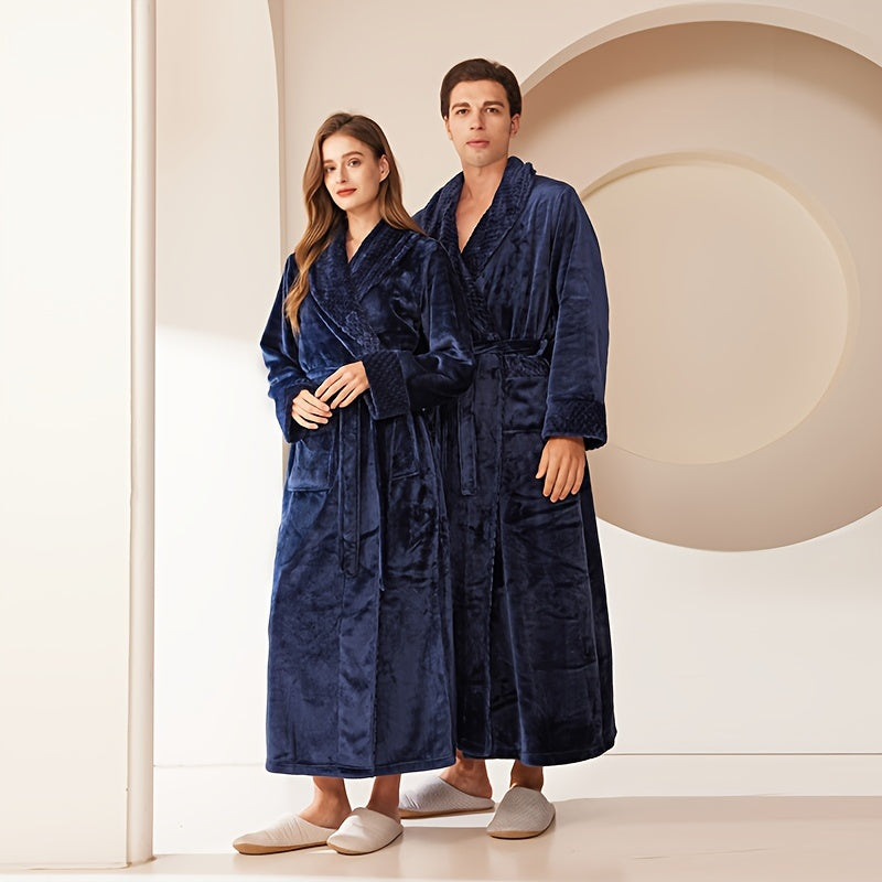 Плюшевый длинный фланелевый халат для спа, отелей и домашнего использования - доступен в различных цветах.