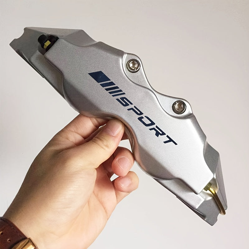 Universal ABS Plastic Brake Caliper Covers Set 2 Pcs Black Sport Logo