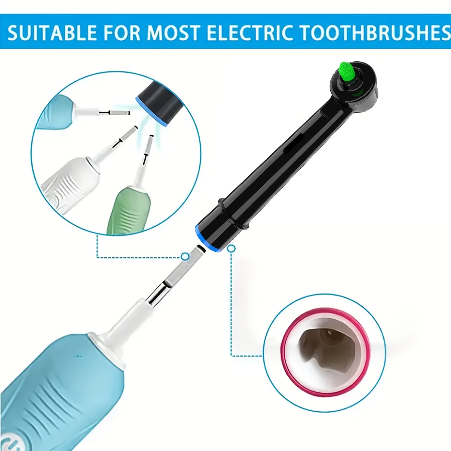 Replacement Brush Heads for Electric Toothbrush Soft Bristle Orthodontic Interdental