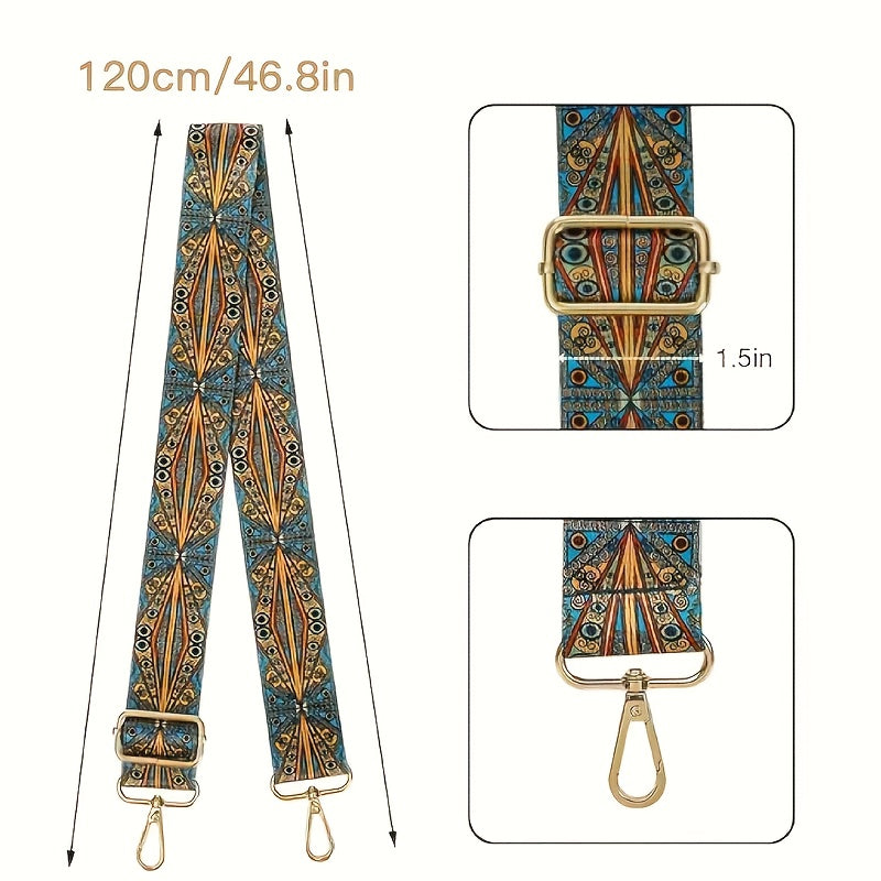 Adjustable Wide Shoulder Strap for Bags Bohemian Ethnic Style Nylon Travel Accessories