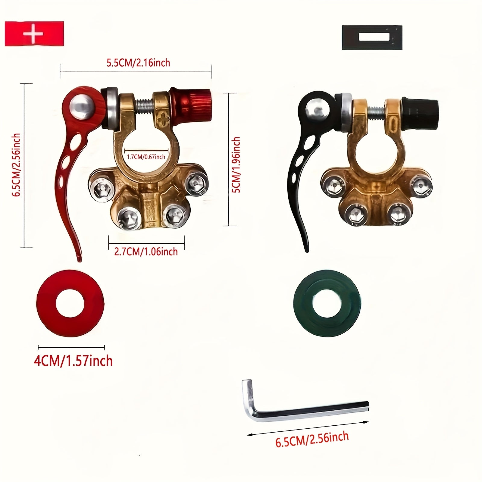 Универсальные зажимы для аккумуляторных клемм, 2 шт., 4-ходной быстросъем для автомобилей