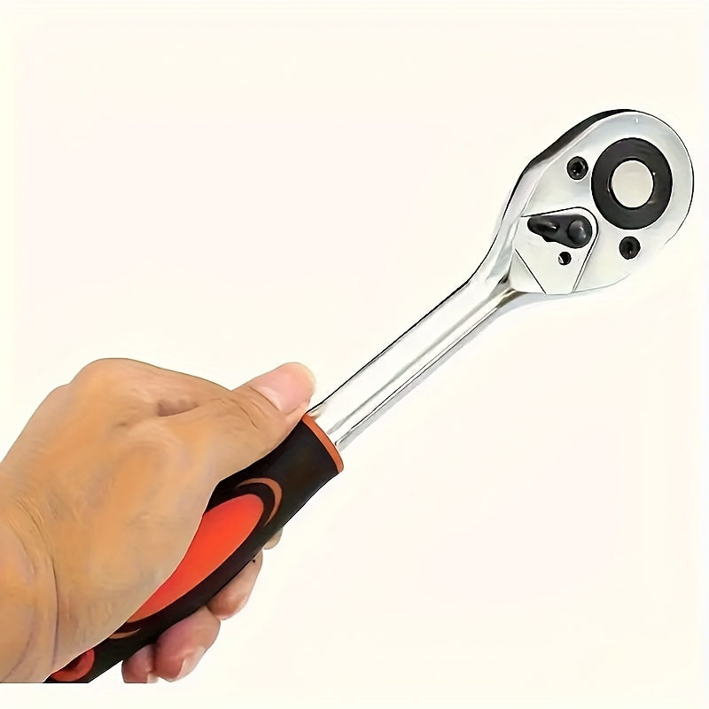 Adjustable Steel 1/2 Inch Drive Ratchet Wrench with Quick-Release and Round Head