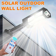 Solar Outdoor Wall Light with Motion Sensor Remote Control 3 Lighting Modes Plastic