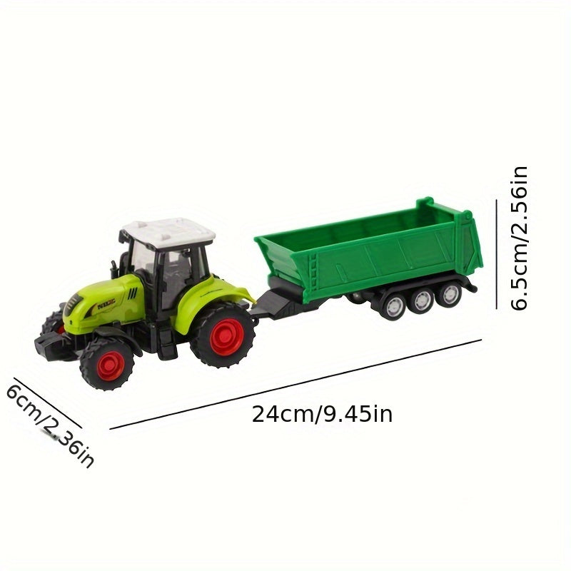 Plastic Farm Toy Set for Kids Aged 3-6 with Detachable Haulers