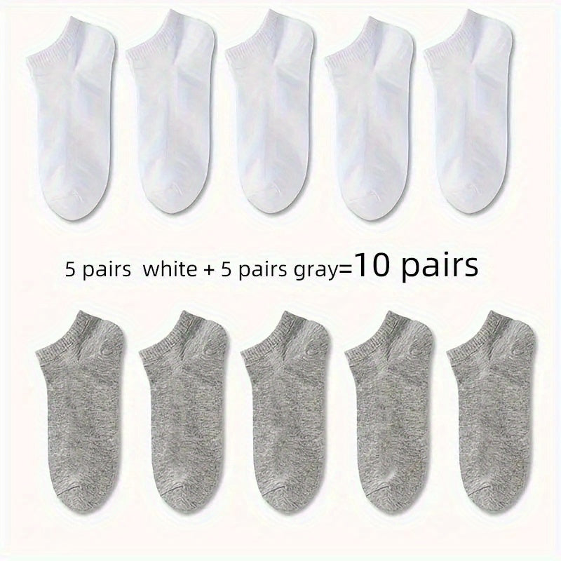Men Women Ankle Socks Breathable Cotton-Polyester Solid Color Spring Summer Pack of 1 5 10