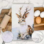 Set of 2 Ultra Soft Kitchen Towels Rustic Jackalope Design 40x60cm Absorbent