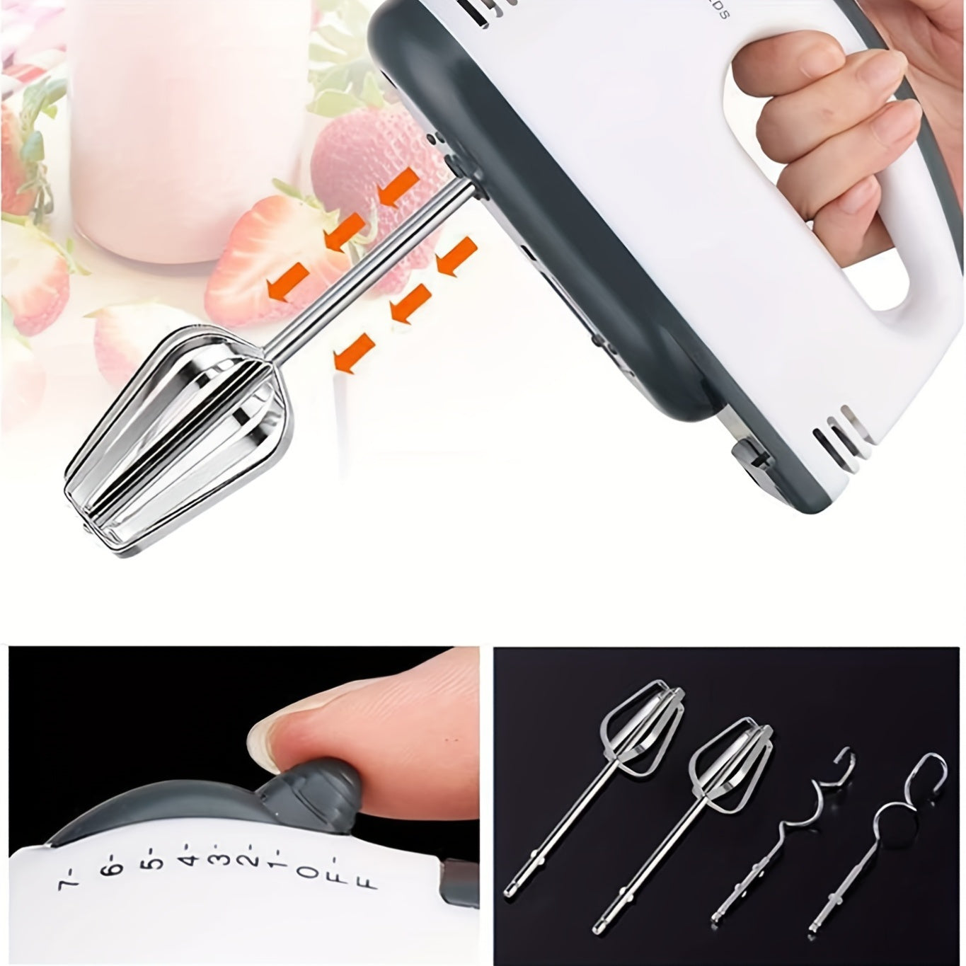 Electric Handheld Egg Beater Mini Mixer for Baking, 220V, European Standard