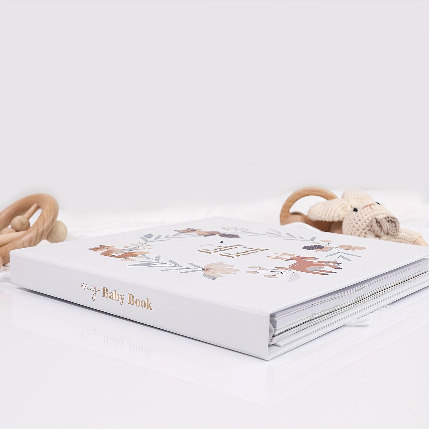 Твердая обложка для записи роста для детей 0-5 лет с переплётом на скрытой пружине и золотым тиснением