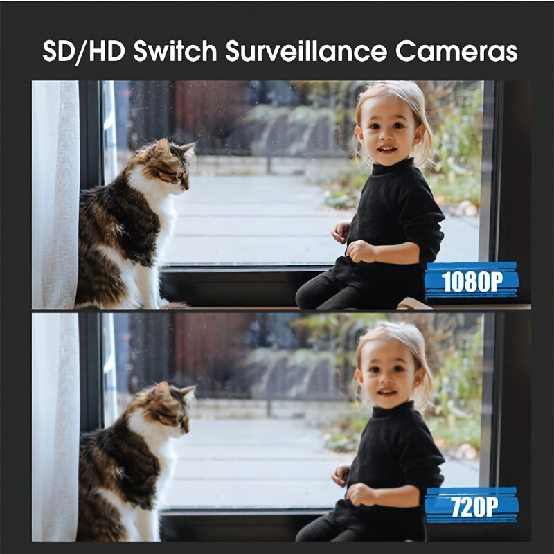 1080P Simsiz Ichki Tashqi Xavfsizlik Kamerasi, Aylanadigan Chiroq Dizayni bilan Harakatni Aniqlash, Kechqurun Ko‘rish