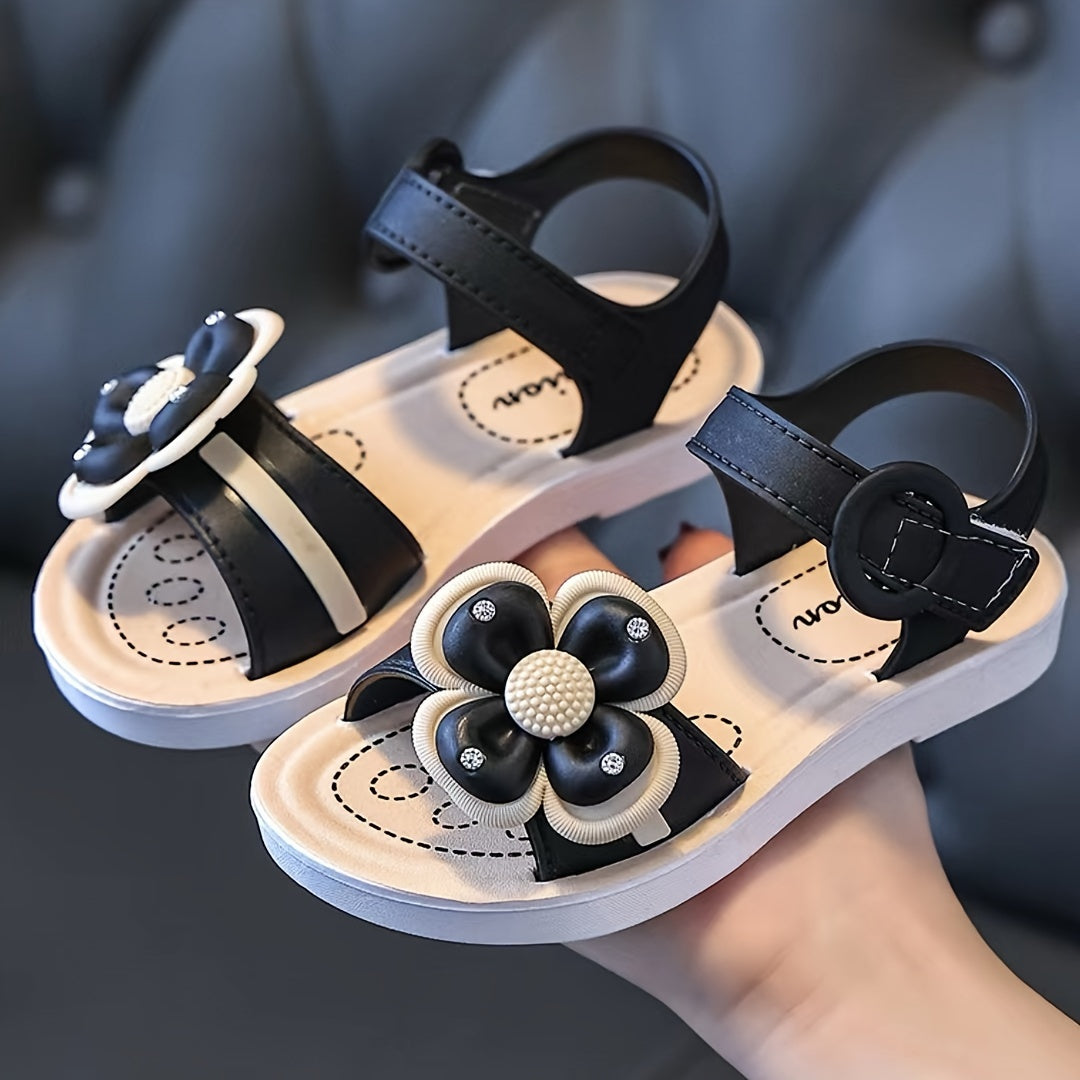 Girls' Floral Sandals for Kids 1-5 Years Non-Slip Soft Sole Summer Beach Shoes