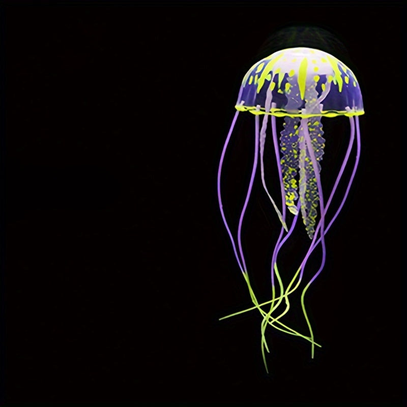 Fluorescent Luminous Silicone Jellyfish Aquarium Decoration for Fish Tanks