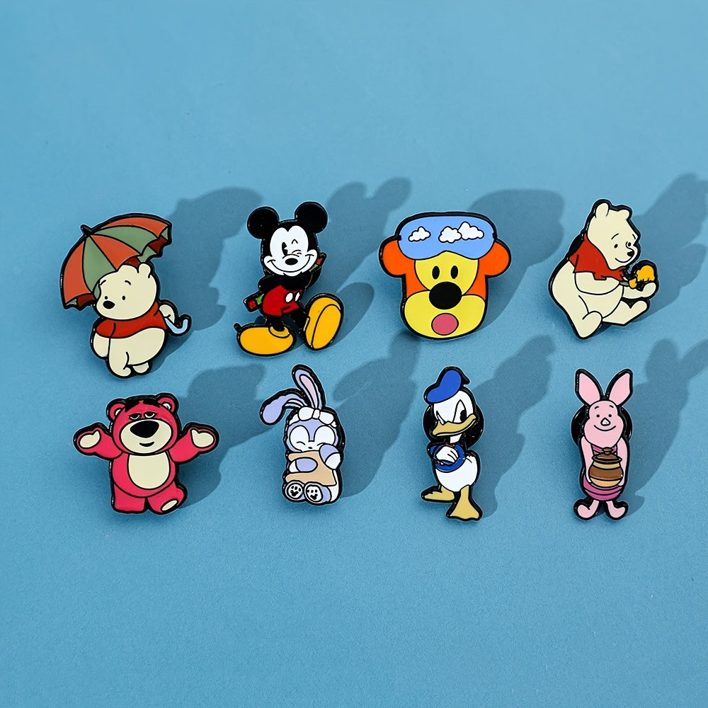 9pcs Cartoon Animal Enamel Pins Set Brooches for Clothing Backpack Accessories Gift