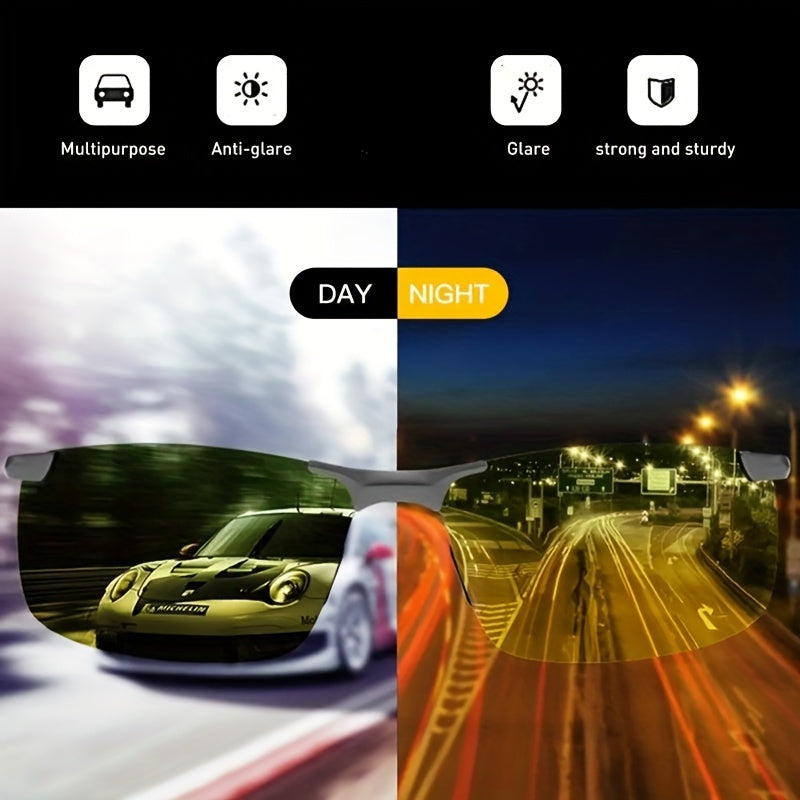 Erkaklar uchun kvadrat moda ko‘zoynaklar, yashil va sariq gradientli polarizatsiyalangan linzalar bilan, haydash va sport uchun