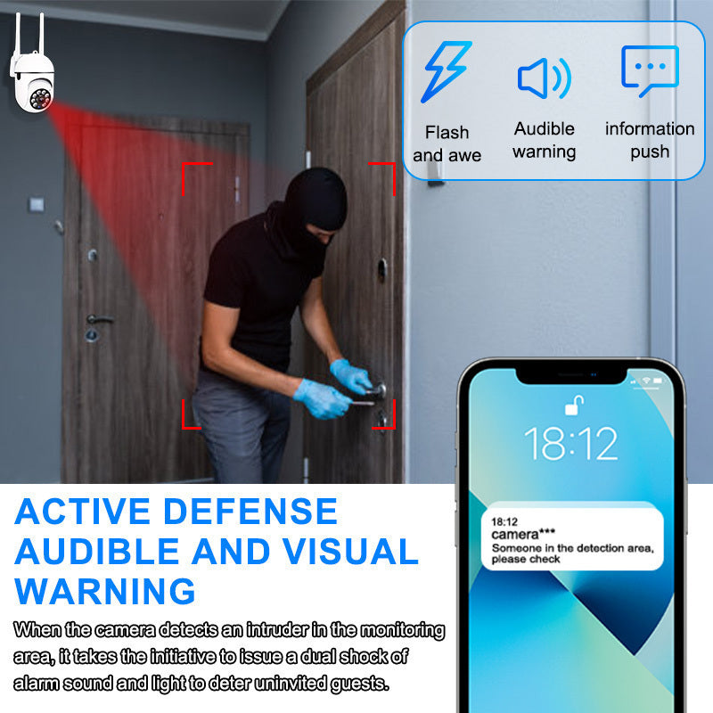 Cámara de seguridad interior Wi-Fi 1080P con visión nocturna en color, audio bidireccional y detección de movimiento