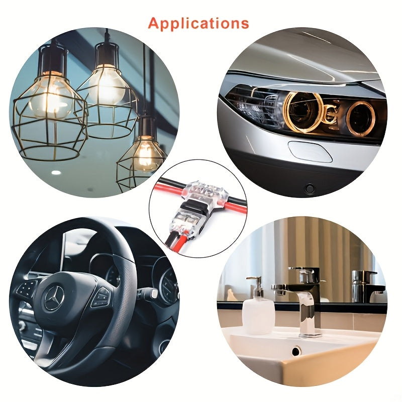 10 Pieces Brass T2 Connectors Recessed Mount Quick Connect No Solder