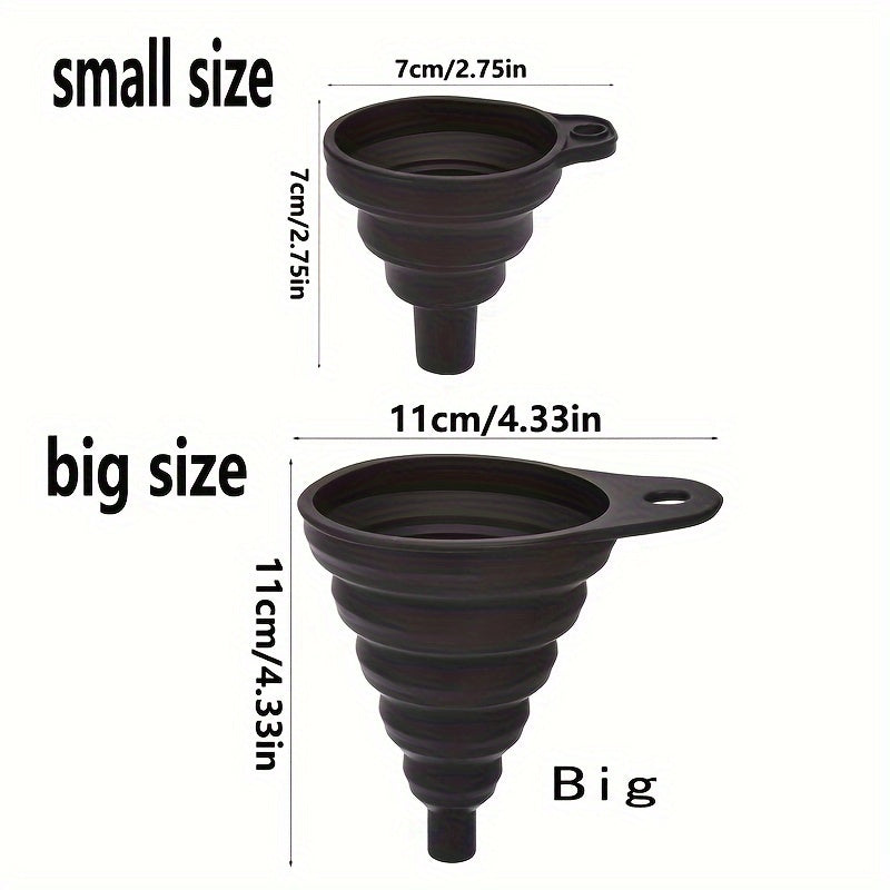 Универсальная силиконовая жидкая воронка с телескопической длинной горловиной для замены масла