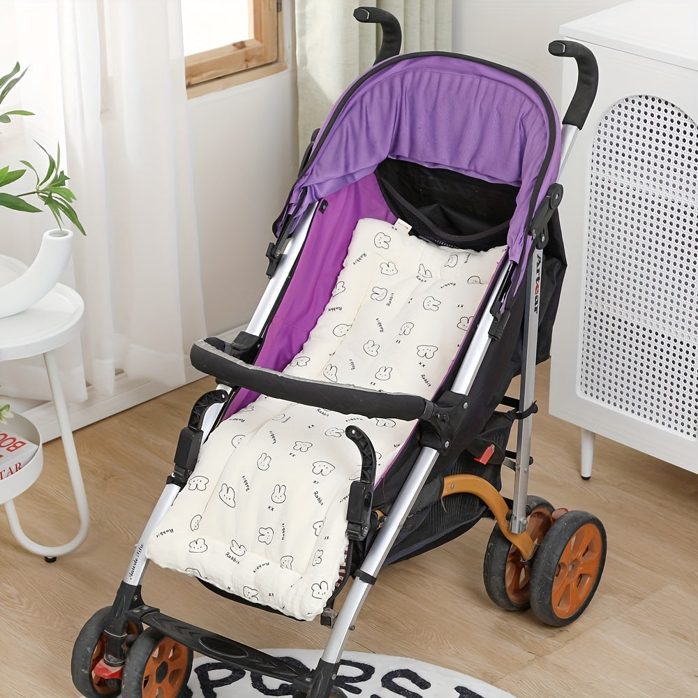 Forro de asiento para cochecito para adultos mayores, malla transpirable, acolchado de felpa, aberturas para cinturón de seguridad