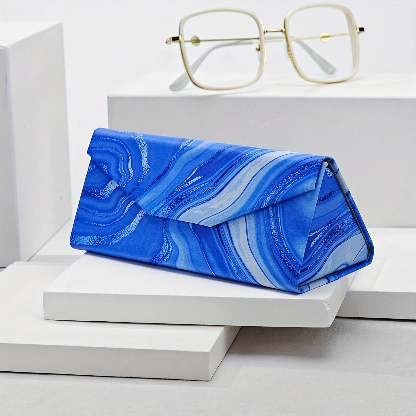 Estuche de gafas plegable para mujer, con carcasa dura, estampado floral y mariposas, soporte para gafas