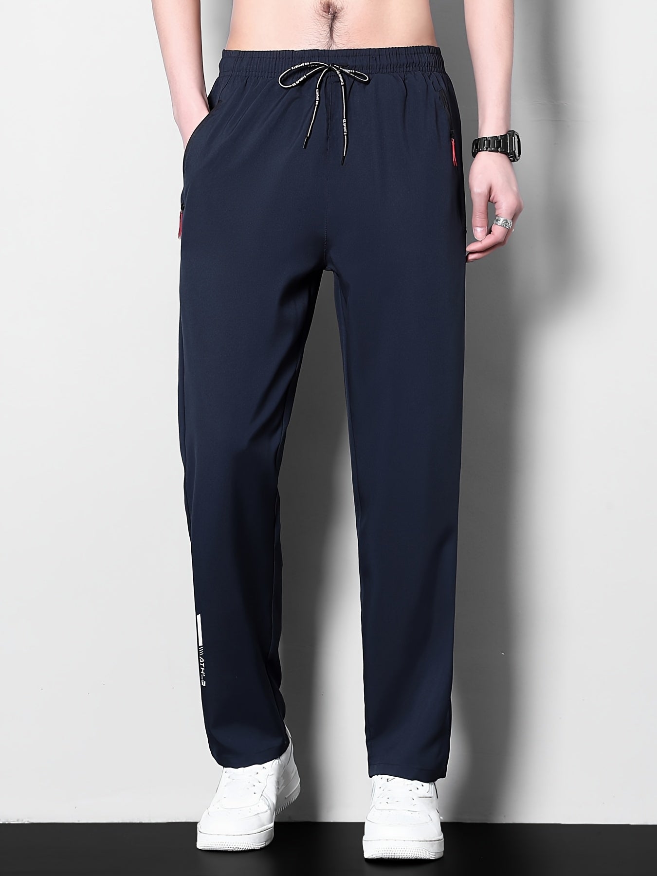 Pantalones casuales para hombre de poliéster con estampado, corte regular, primavera-verano, tallas grandes