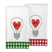 Valentine's Day Heart Bulb oshxona sochiqlari to'plami 2 ta, 45x66cm, yumshoq, so'radigan, tez quriydigan