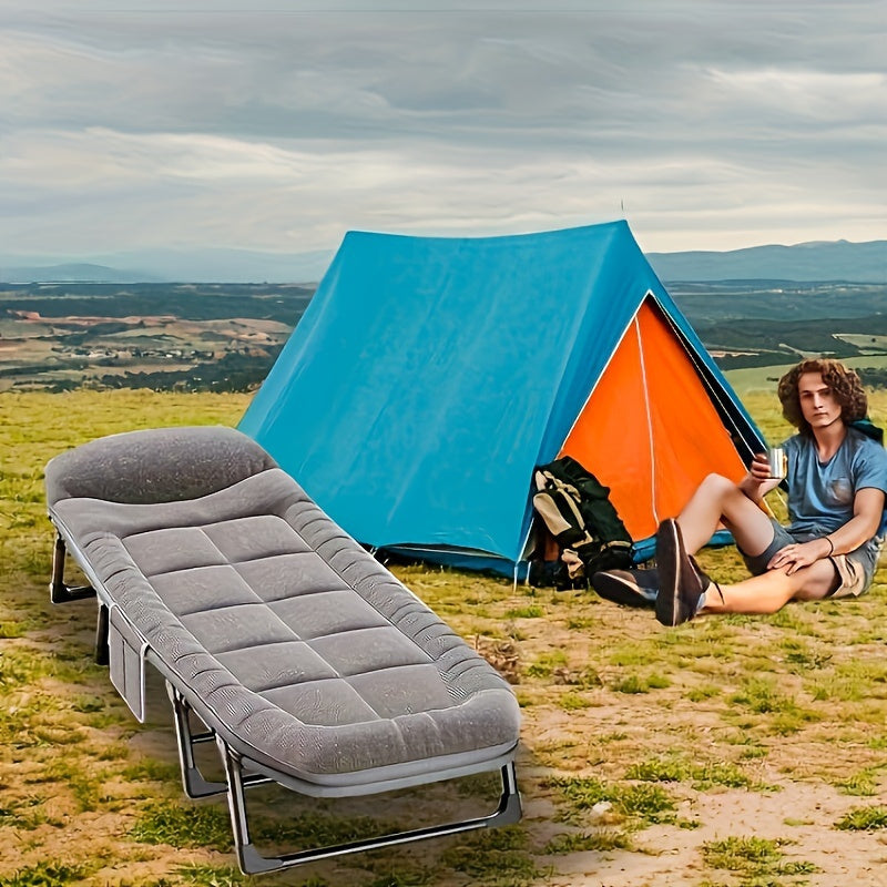 Foldable Single Sofa Bed for Camping Travel with Soft Cushions and Pillows