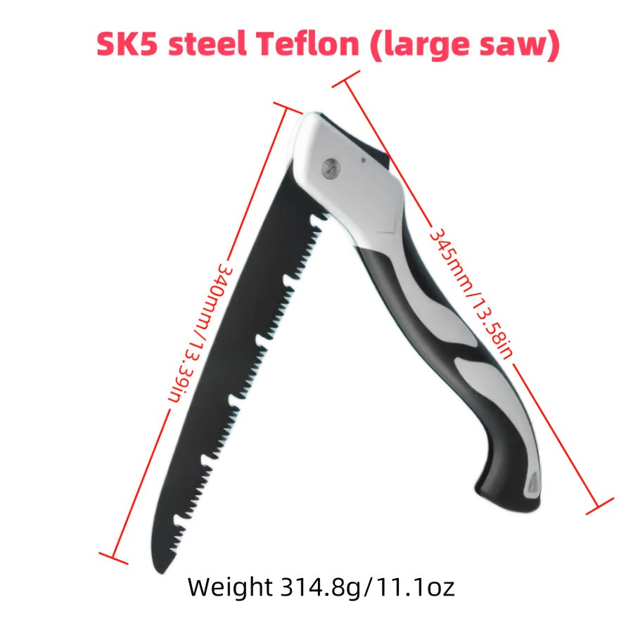 Large Handmade Folding Steel Saw for Wood and Tree Branches