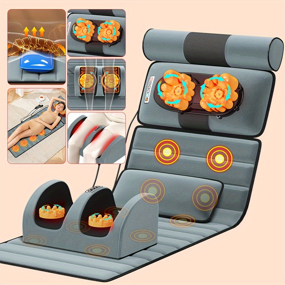 Full-Body Massage Mat with Heat Foot Vibration 9 Settings 3 Timer