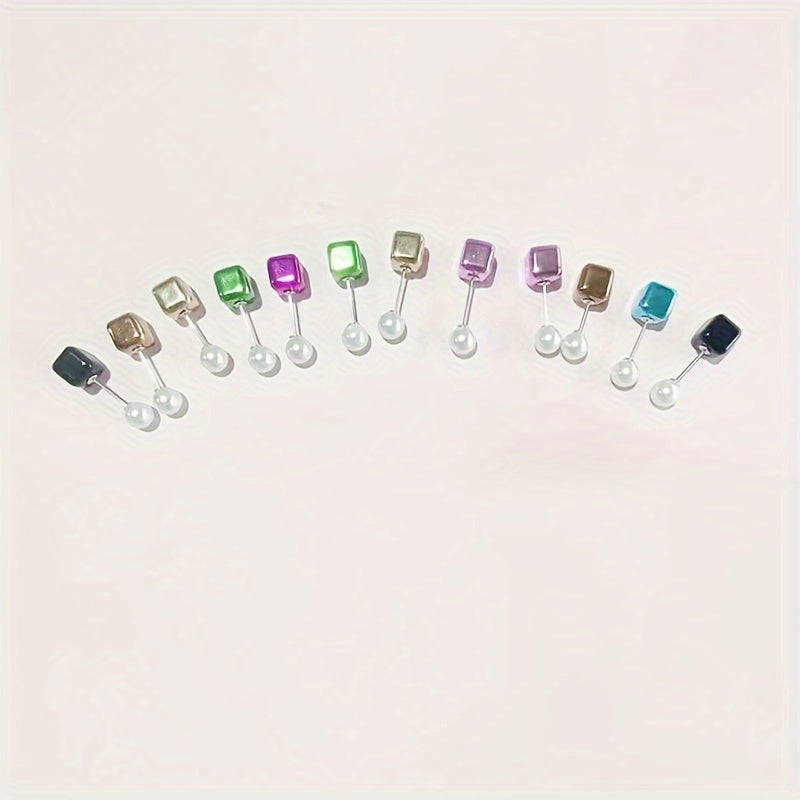 Square Hijab Pins Pack of 12 Resin Scarf Brooches Shawl Clips Fashion Accessories