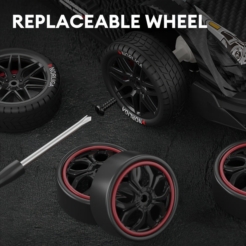 Coche de deriva RC de alta velocidad a escala 1:14, 2.4GHz, 4WD, alimentado por batería con litio recargable para niños de 14+.