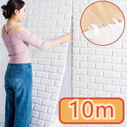 3D Brick Wall Sticker Vinyl Wallpaper Self-Adhesive 10m for Home Decor